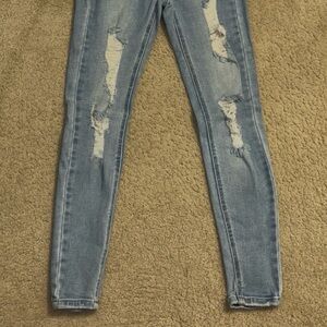 Wax Jean Light Blue Distressed Skinny Jeans